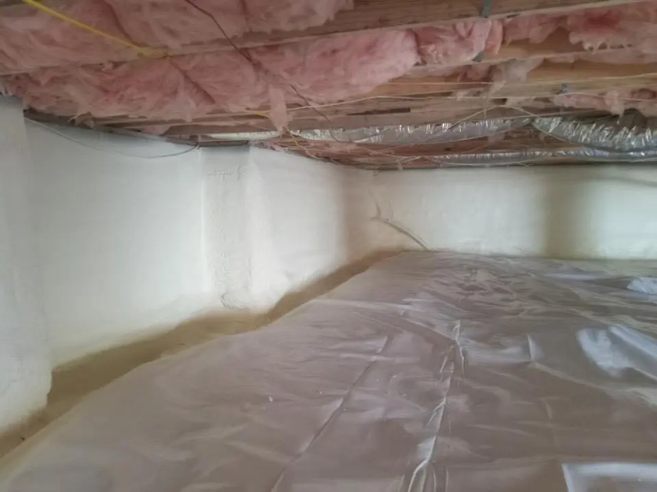 Crawl space encapsulation with closed-cell spray foam for Attic Insulation in Hutchinson